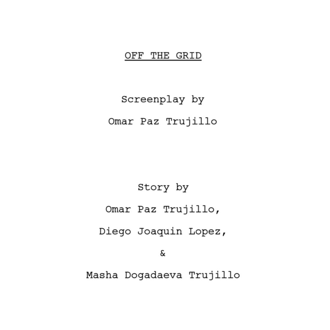 OFF THE GRID writing sample OFF THE GRID writing sample